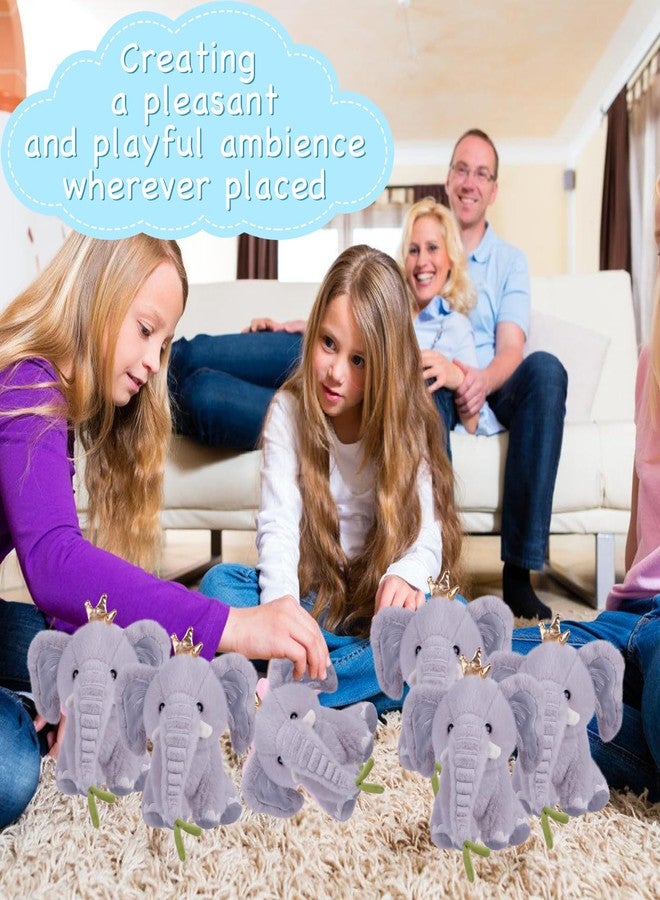 ARELUX 6 Pack 9.8Inch Grey Elephant Stuffed Animal Pillows Party Supplies - Soft Plush Hugging Pillows , Cute Animal Plushies Set - Perfect for Decor, Gifts, and Cuddling for Party Favor Packs - Image 4